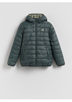 Reserved - Dwustronna kurtka z kapturem - ciemnozielony ze sklepu Reserved w kategorii Kurtki chłopięce - zdjęcie 188119949