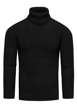Ciepły sweter męski z golfem wełniany czarny Recea ze sklepu Recea.pl w kategorii Swetry męskie - zdjęcie 188120055