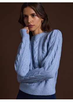 Reserved - Sweter z warkoczowym splotem - jasnoniebieski ze sklepu Reserved w kategorii Swetry damskie - zdjęcie 188120306
