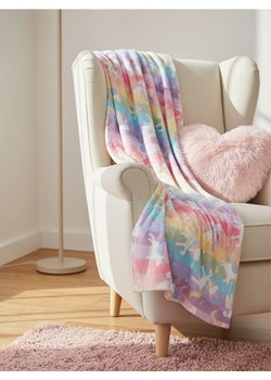 Sinsay - Koc z fluorescencyjnym nadrukiem z motywem kosmicznym - wielobarwny ze sklepu Sinsay w kategorii Koce i pledy - zdjęcie 188120395