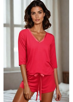 Piżama dwuczęściowa komplet w kolorze czerwonym Edith, Kolor czerwony, Rozmiar XS, DKaren ze sklepu Intymna w kategorii Piżamy damskie - zdjęcie 188121577