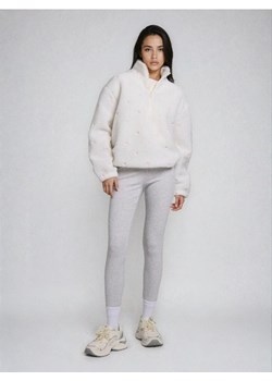 Sinsay - Prążkowane legginsy z gumką w pasie - szary ze sklepu Sinsay w kategorii Spodnie damskie - zdjęcie 188123899