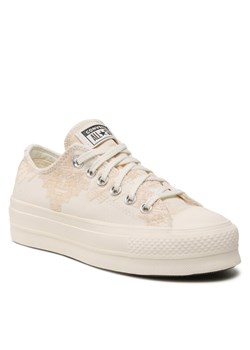 Trampki Converse Ctas Lift Ox A02225C Beżowy ze sklepu eobuwie.pl w kategorii Trampki damskie - zdjęcie 188123958