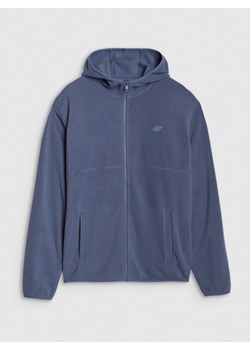 Polar regular z kapturem męski 4F 4FWSS25TFLEM321 - granatowy ze sklepu Sportstylestory.com w kategorii Bluzy męskie - zdjęcie 188124569