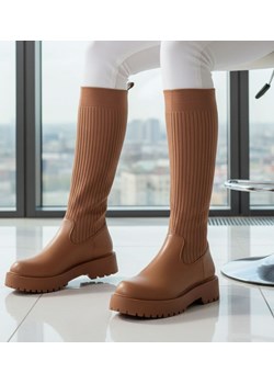 Damskie kozaki z elastyczną cholewką Camel /D4-1 9664 T30/ ze sklepu Pantofelek24.pl w kategorii Kozaki damskie - zdjęcie 188125716