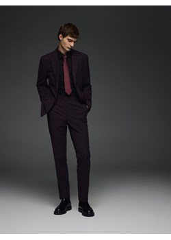 Reserved - Garniturowe spodnie slim fit - mahoniowy ze sklepu Reserved w kategorii Spodnie męskie - zdjęcie 188126347