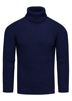 Ciepły sweter męski z golfem wełniany atramentowy Recea ze sklepu Recea.pl w kategorii Swetry męskie - zdjęcie 188127569