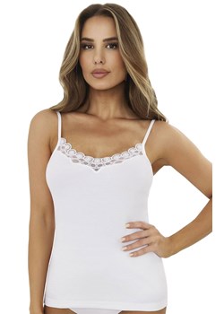 Biały podkoszulek damski z koronką Prue, Kolor biały, Rozmiar L, EMILI ze sklepu Primodo w kategorii Podkoszulki i halki - zdjęcie 188127889