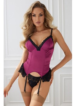 Satynowy gorset ze stringami SavorMe, Kolor różowo-czarny, Rozmiar L/XL ze sklepu Intymna w kategorii Gorsety - zdjęcie 188128215