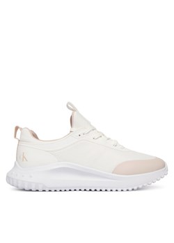 Calvin Klein Jeans Sneakersy Eva Runner Laceup Sock Mat Mix YW0YW02064 Biały ze sklepu MODIVO w kategorii Buty sportowe damskie - zdjęcie 188130149