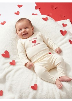 Sinsay - Bawełniane body z nadrukiem - kremowy ze sklepu Sinsay w kategorii Body niemowlęce - zdjęcie 188131647