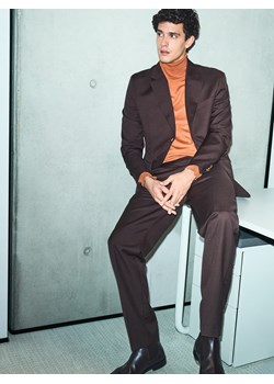 Reserved - Garniturowe spodnie slim fit - mahoniowy ze sklepu Reserved w kategorii Spodnie męskie - zdjęcie 188132626