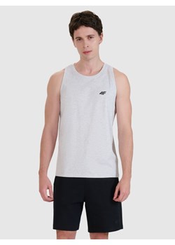 Męski top regular 4F 4FWMM00TSLEM126 - szary ze sklepu Sportstylestory.com w kategorii T-shirty męskie - zdjęcie 188132869