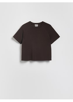 Reserved - T-shirt z modalem - ciemnobrązowy ze sklepu Reserved w kategorii Bluzki damskie - zdjęcie 188134055