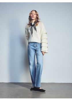 Reserved - Jeansy z paskiem - turkusowy ze sklepu Reserved w kategorii Jeansy damskie - zdjęcie 188134069