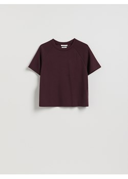 Reserved - T-shirt z modalem - ciemnofioletowy ze sklepu Reserved w kategorii Bluzki damskie - zdjęcie 188134907