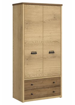 Industrialna szafa dwudrzwiowa dąb cremona + dąb lefkas P8-E66 ze sklepu Edinos.pl w kategorii Szafy - zdjęcie 188135195