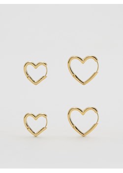 Reserved - Zestaw kolczyków w kształcie serca - złoty ze sklepu Reserved w kategorii Kolczyki - zdjęcie 188135718