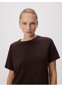 Reserved - T-shirt z modalem - ciemnobrązowy ze sklepu Reserved w kategorii Bluzki damskie - zdjęcie 188135768