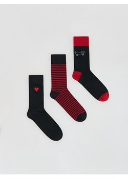 Reserved - 3 pack skarpet - czerwony ze sklepu Reserved w kategorii Skarpetki męskie - zdjęcie 188135775