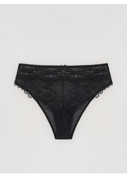 Reserved - Majtki brazyliany z koronką - czarny ze sklepu Reserved w kategorii Majtki damskie - zdjęcie 188135805