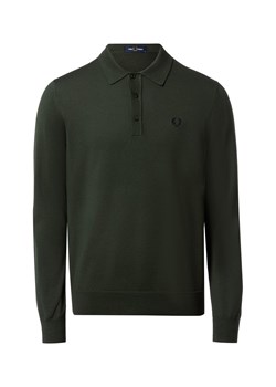Fred Perry Sweter męski Mężczyźni Wełna jodłowy jednolity ze sklepu vangraaf w kategorii Swetry męskie - zdjęcie 188135816