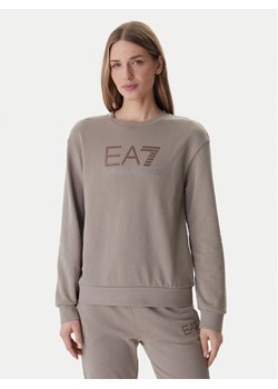 EA7 Emporio Armani Bluza 7W000953 AF15831 Brązowy Regular Fit ze sklepu MODIVO w kategorii Bluzy damskie - zdjęcie 188135976