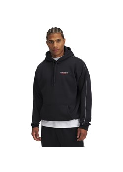 Męska bluza dresowa nierozpinana z kapturem Under Armour Project Rock Icon Fleece Hdy - czarna ze sklepu Sportstylestory.com w kategorii Bluzy męskie - zdjęcie 188136146