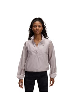Damska kurtka treningowa Under Armour UA Rival Woven HZ Anorak - beżowa ze sklepu Sportstylestory.com w kategorii Kurtki damskie - zdjęcie 188136175