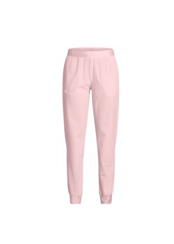 Dziewczęce spodnie treningowe Under Armour UA Rival Woven Jogger - różowe ze sklepu Sportstylestory.com w kategorii Spodnie dziewczęce - zdjęcie 188136187