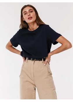 Bawełniany damski t-shirt oversize - Granatowy M ze sklepu Intimica.pl w kategorii Bluzki damskie - zdjęcie 188137839