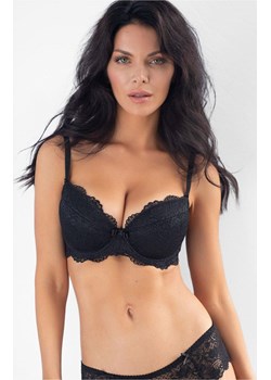 Biustonosz balkonetka koronkowa push-up czarna 322.01 Karina, Kolor czarny, Rozmiar 75B, KLEO ze sklepu Primodo w kategorii Biustonosze - zdjęcie 188138289