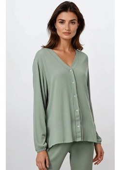 Długa piżama damska rozpinana Pure Harmony, Kolor miętowy, Rozmiar S, Momenti per me ze sklepu Intymna w kategorii Piżamy damskie - zdjęcie 188138449