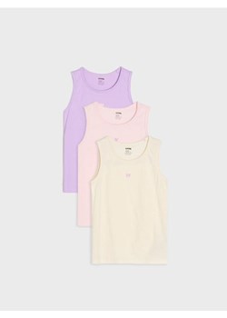 Sinsay - Bawełniana koszulka z nadrukiem 3 pack - wielobarwny ze sklepu Sinsay w kategorii Bluzki dziewczęce - zdjęcie 188140007