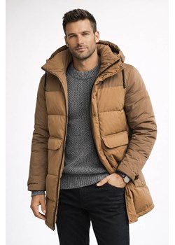 Kurtka męska parka ocieplana beżowa z kapturem Recea ze sklepu Recea.pl w kategorii Kurtki męskie - zdjęcie 188140366