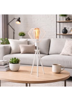 Biała lampka stołowa loftowa na trójnogu FERRARA  LOFT ze sklepu Lysne w kategorii Lampy stołowe - zdjęcie 188140375