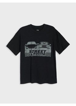 Sinsay - Bawełniana koszulka z nadrukiem - czarny ze sklepu Sinsay w kategorii T-shirty chłopięce - zdjęcie 188140905