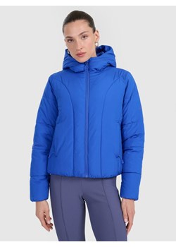 Damska kurtka puchowa pikowana 4F 4FRAW25TDJAF0706 - niebieska ze sklepu Sportstylestory.com w kategorii Kurtki damskie - zdjęcie 188141055