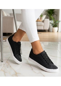 Czarne trampki damskie sznurowane /C6-2 12314 S197/ ze sklepu Pantofelek24.pl w kategorii Trampki damskie - zdjęcie 188141245