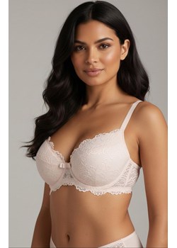 Biustonosz balkonetka koronkowa push-up pudrowy róż 322.01 Karina, Kolor róż pudrowy, Rozmiar 70C, KLEO ze sklepu Primodo w kategorii Biustonosze - zdjęcie 188141547