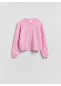 Reserved - Kardigan z wełną i moherem - różowy ze sklepu Reserved w kategorii Swetry damskie - zdjęcie 188141637