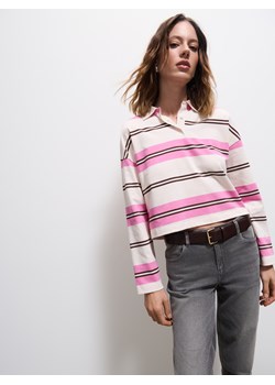 Mohito - Longsleeve z kołnierzykiem polo - beżowy ze sklepu Mohito w kategorii Bluzki damskie - zdjęcie 188141757