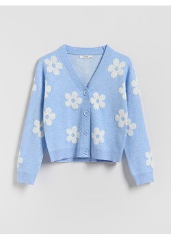 Reserved - Wzorzysty kardigan z wiskozą - jasnoniebieski ze sklepu Reserved w kategorii Swetry dziewczęce - zdjęcie 188141978