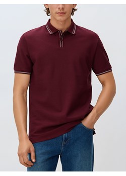 Reserved - Koszulka polo z bawełny merceryzowanej - bordowy ze sklepu Reserved w kategorii T-shirty męskie - zdjęcie 188143557