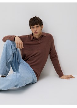 Reserved - Sweter polo z bawełną - jasnofioletowy ze sklepu Reserved w kategorii Swetry męskie - zdjęcie 188143678