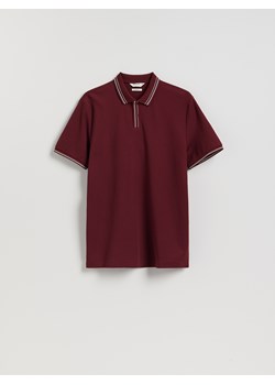 Reserved - Koszulka polo z bawełny merceryzowanej - bordowy ze sklepu Reserved w kategorii T-shirty męskie - zdjęcie 188143978