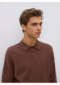 Reserved - Sweter polo z bawełną - jasnofioletowy ze sklepu Reserved w kategorii Swetry męskie - zdjęcie 188143996