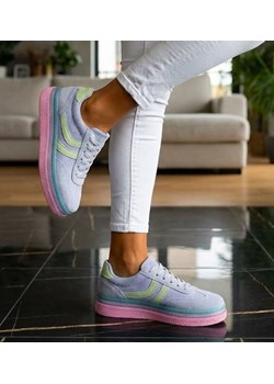 Niebieskie wiązane sneakersy buty sportowe /A3-2 17881 T688 ze sklepu Pantofelek24.pl w kategorii Buty sportowe damskie - zdjęcie 188144388