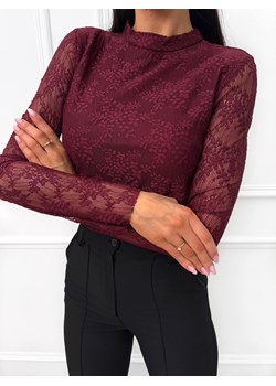 Bordowe Koronkowe Body ze sklepu ModnaKiecka.pl w kategorii Bluzki damskie - zdjęcie 188144746