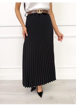 Czarna Połyskująca Plisowana Spódnica ze sklepu ModnaKiecka.pl w kategorii Spódnice - zdjęcie 188144848
